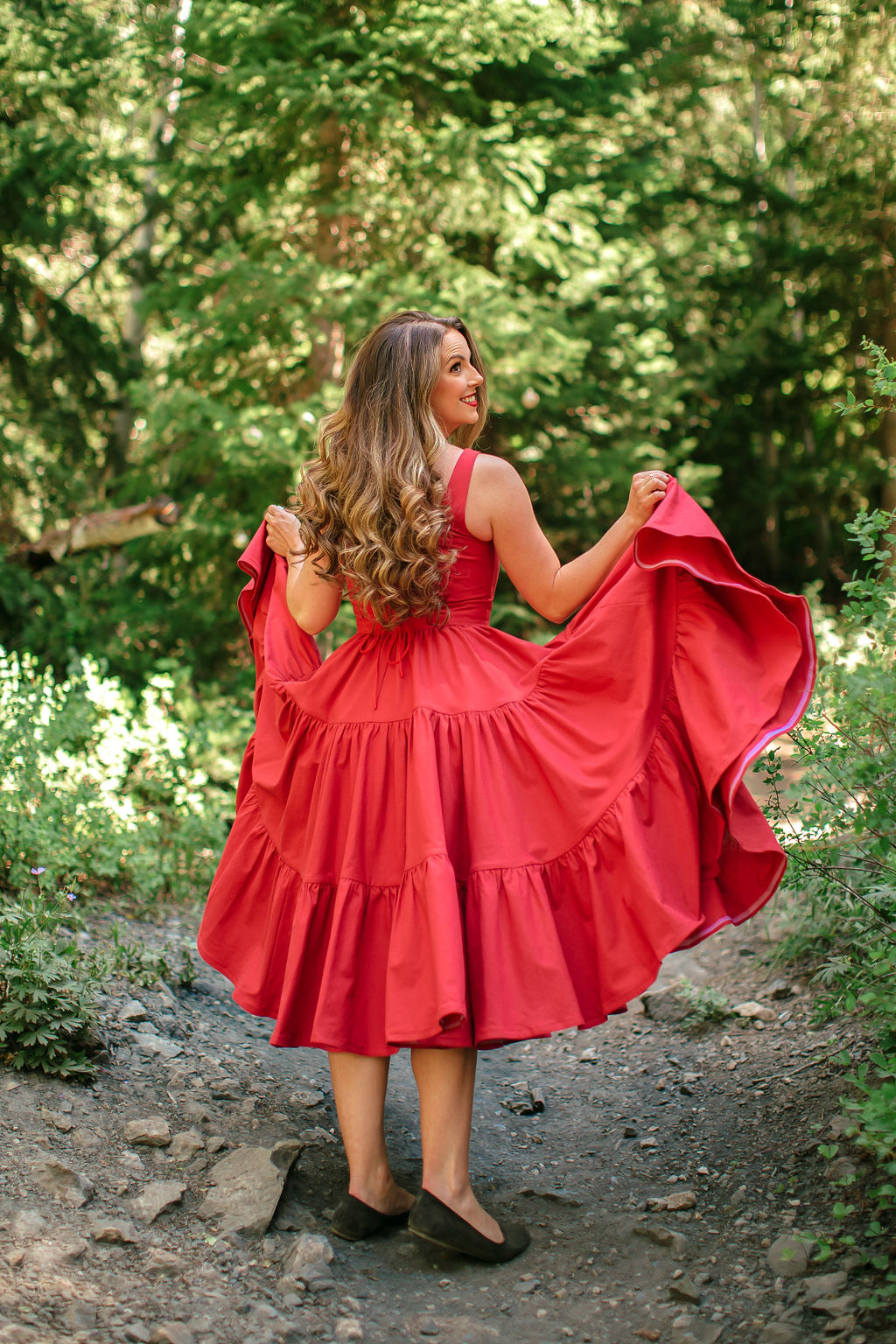 Madonna Midi Dress in Poppy