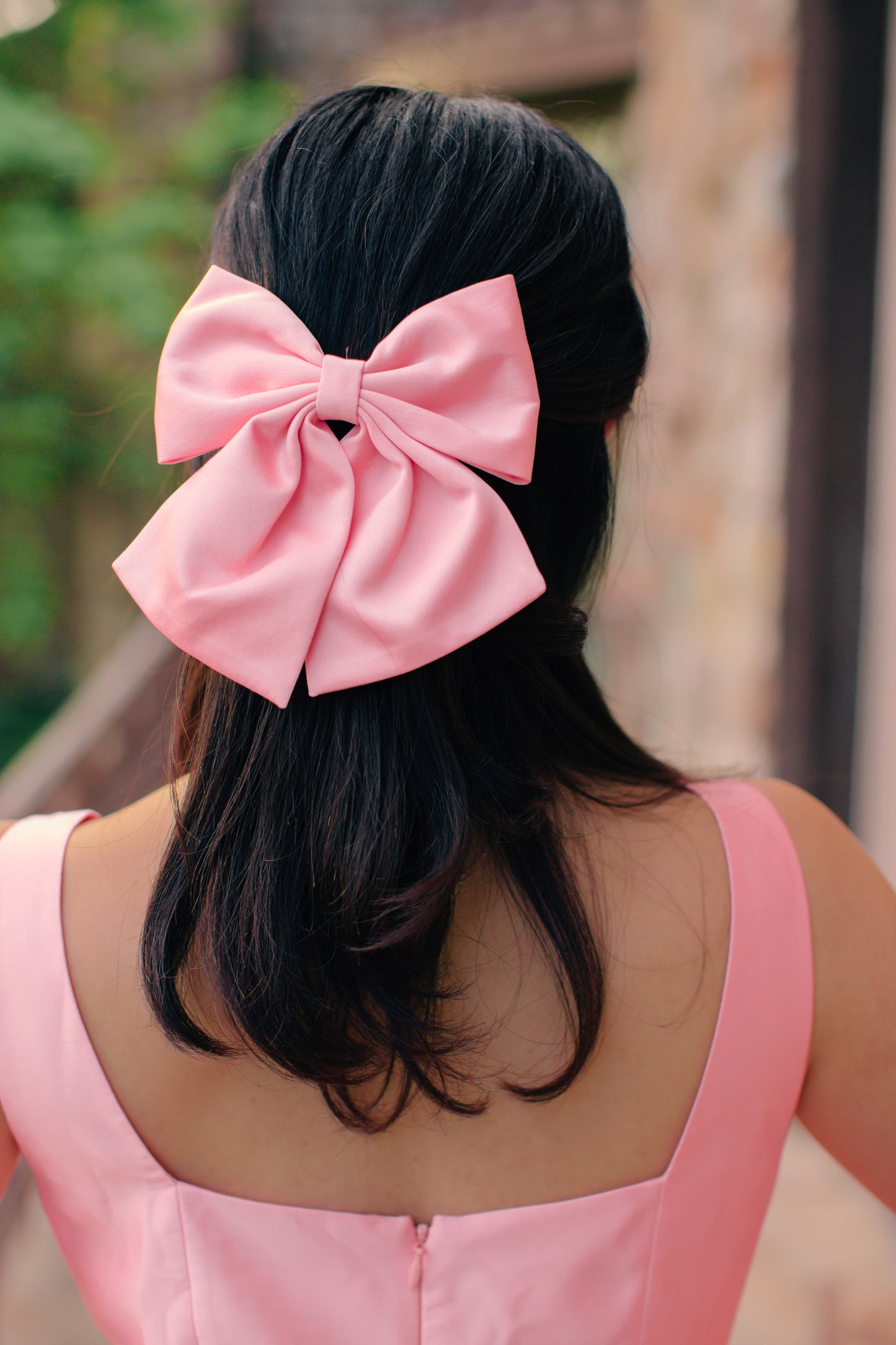 Hair Bow in Peony Pink
