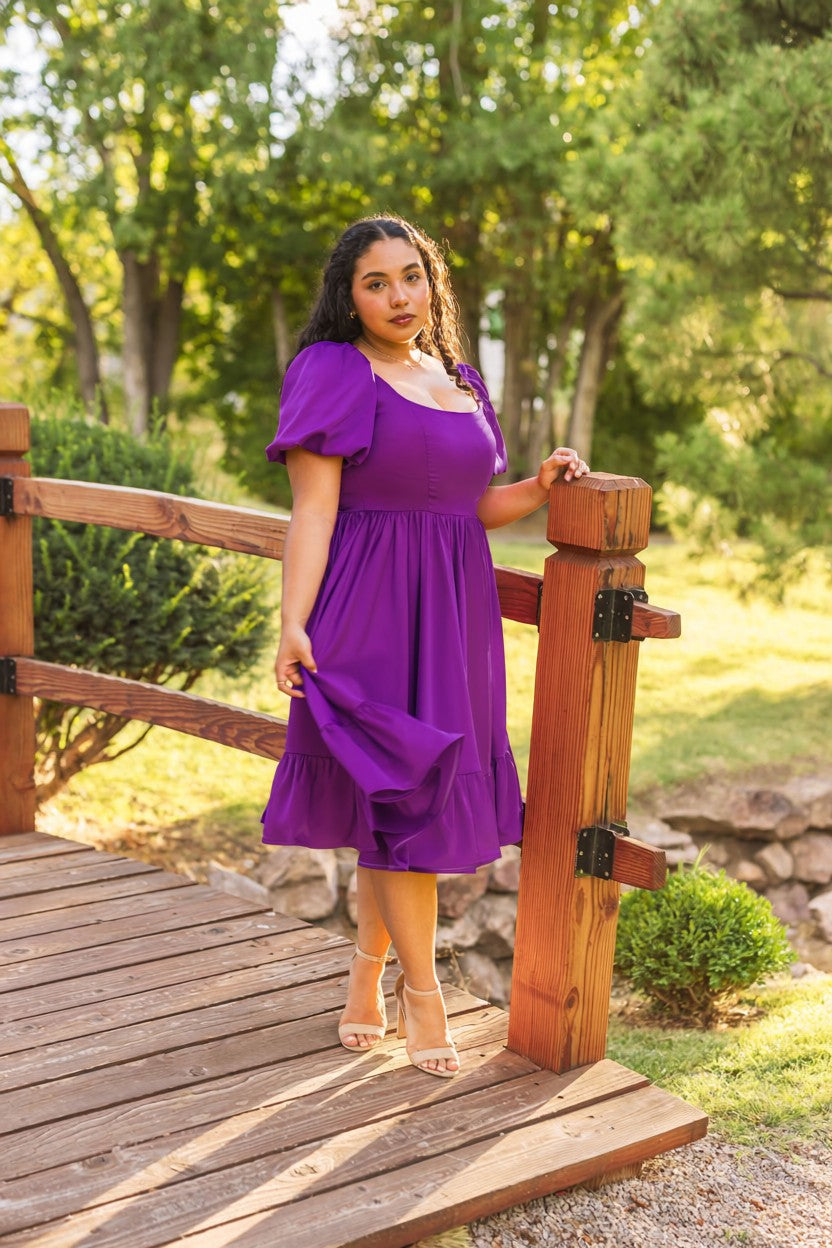 Novella Dress in Amethyst Purple