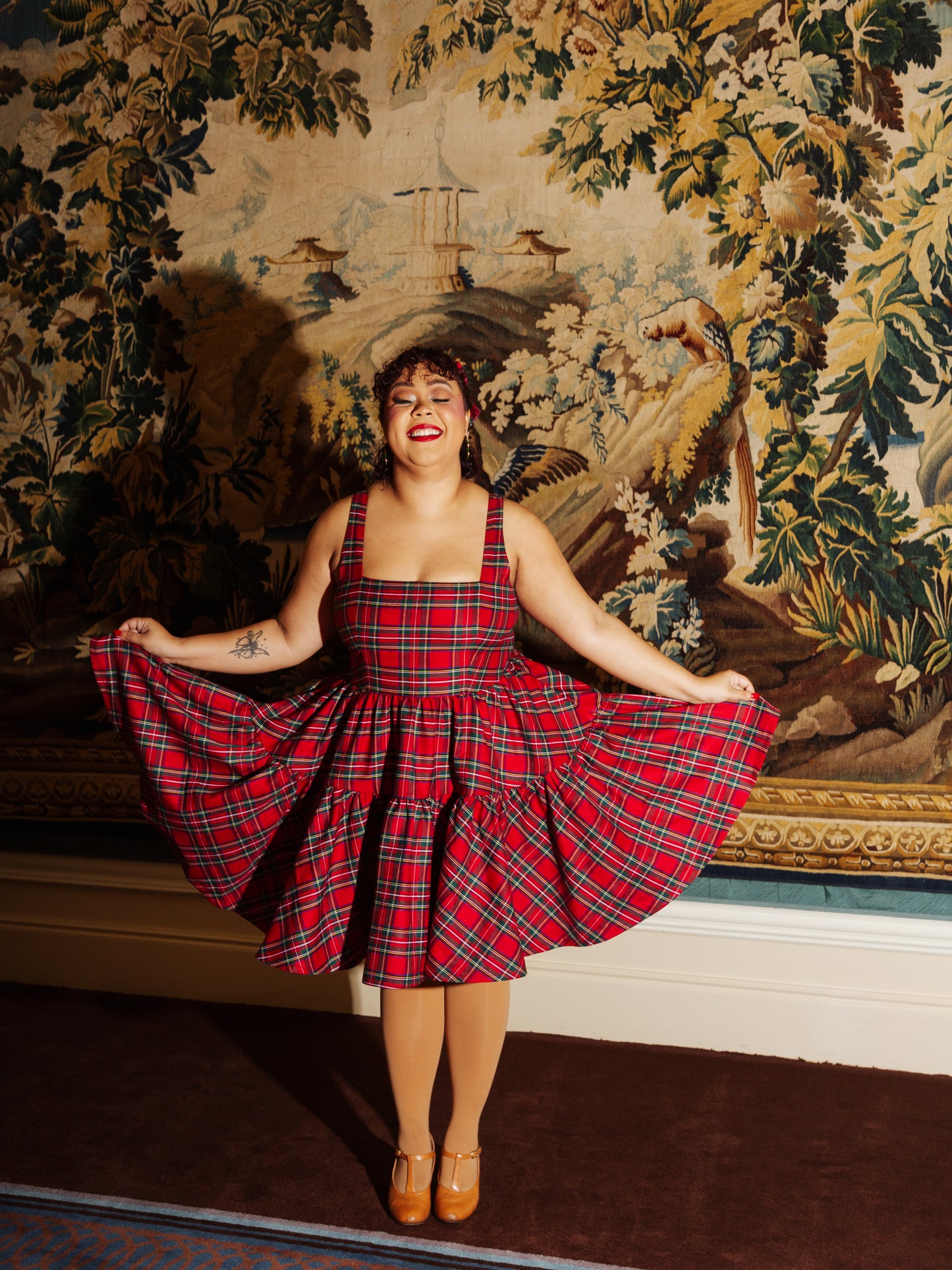 Journey Dress in Red Plaid