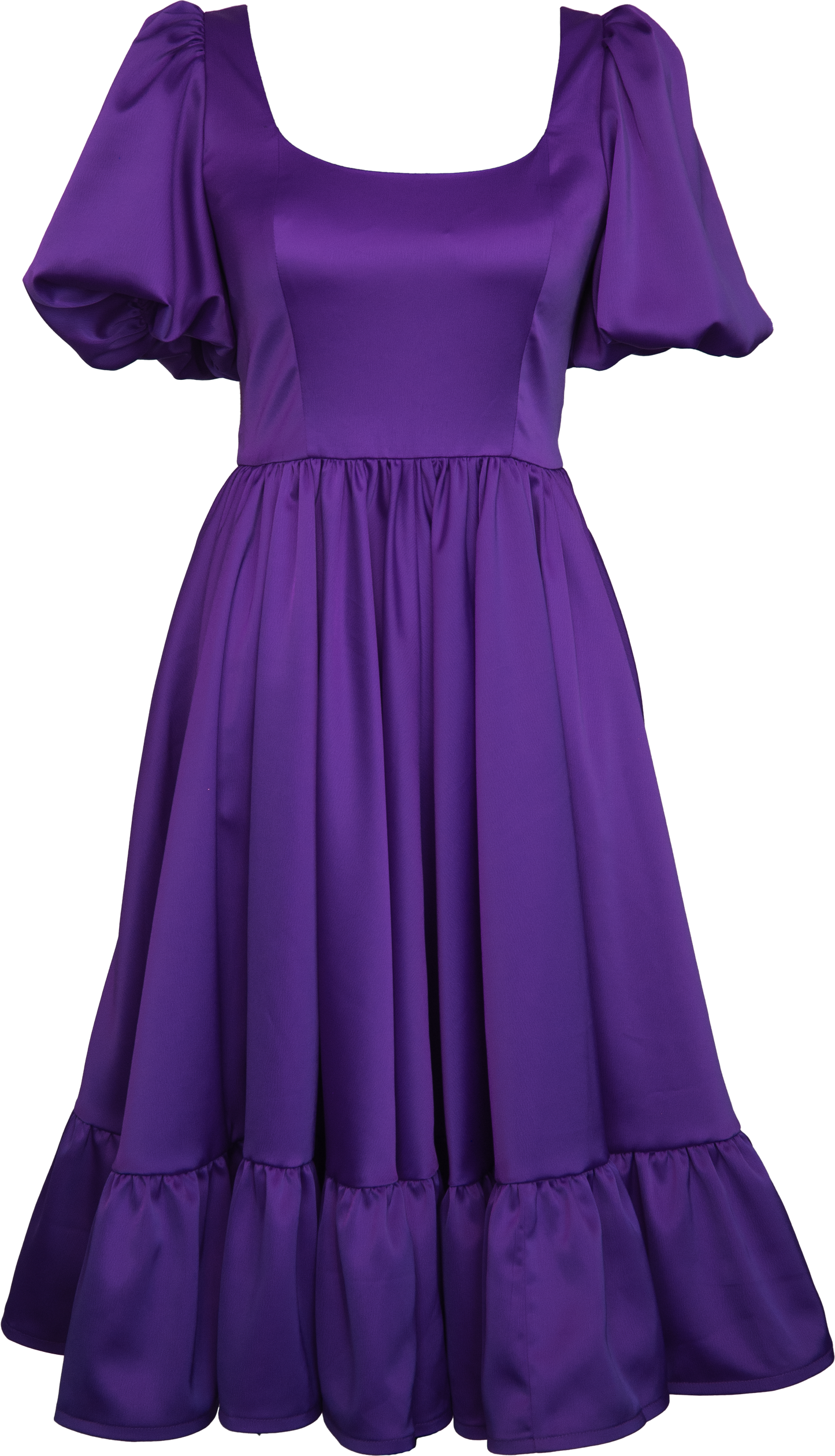 Novella dress in amethyst purple with royal-inspired design