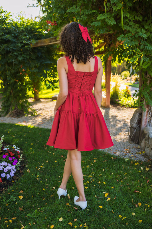 Hair Bow in Poppy Red