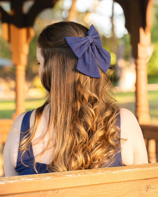 Hair Bow in Transatlantic Navy – Limited Edition