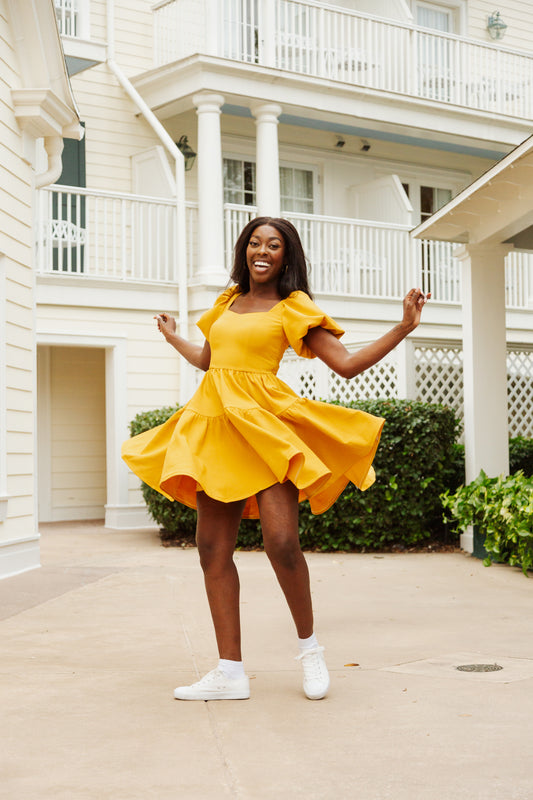 Princess Puff Dress in Golden Afternoon