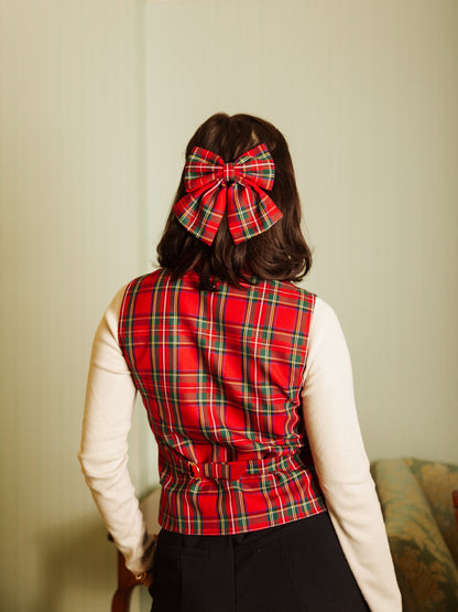 Hair bow in Holiday Plaid