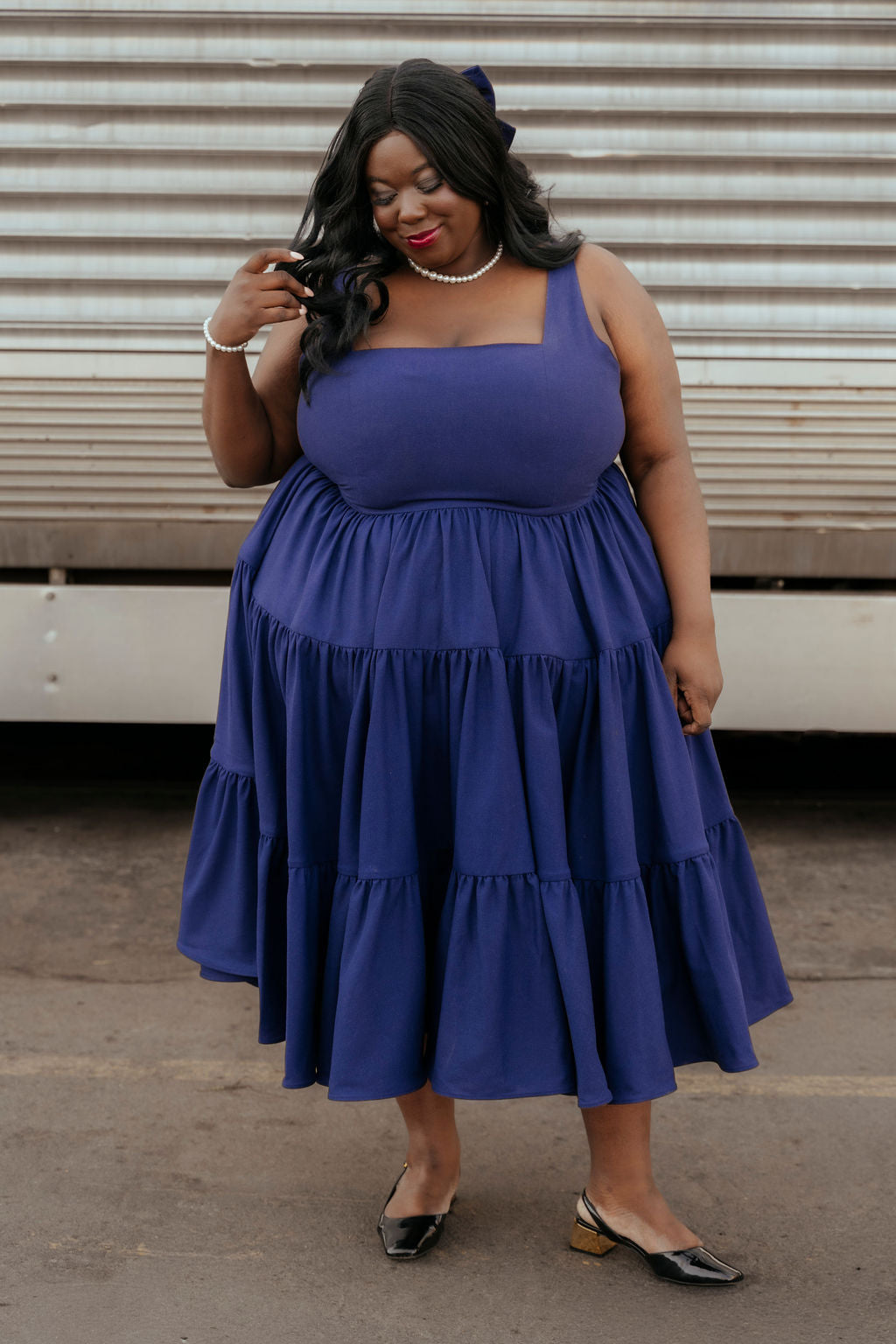 Madonna Dress in Transatlantic Navy