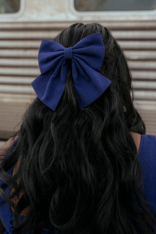 Hair Bow in Transatlantic Navy – Limited Edition