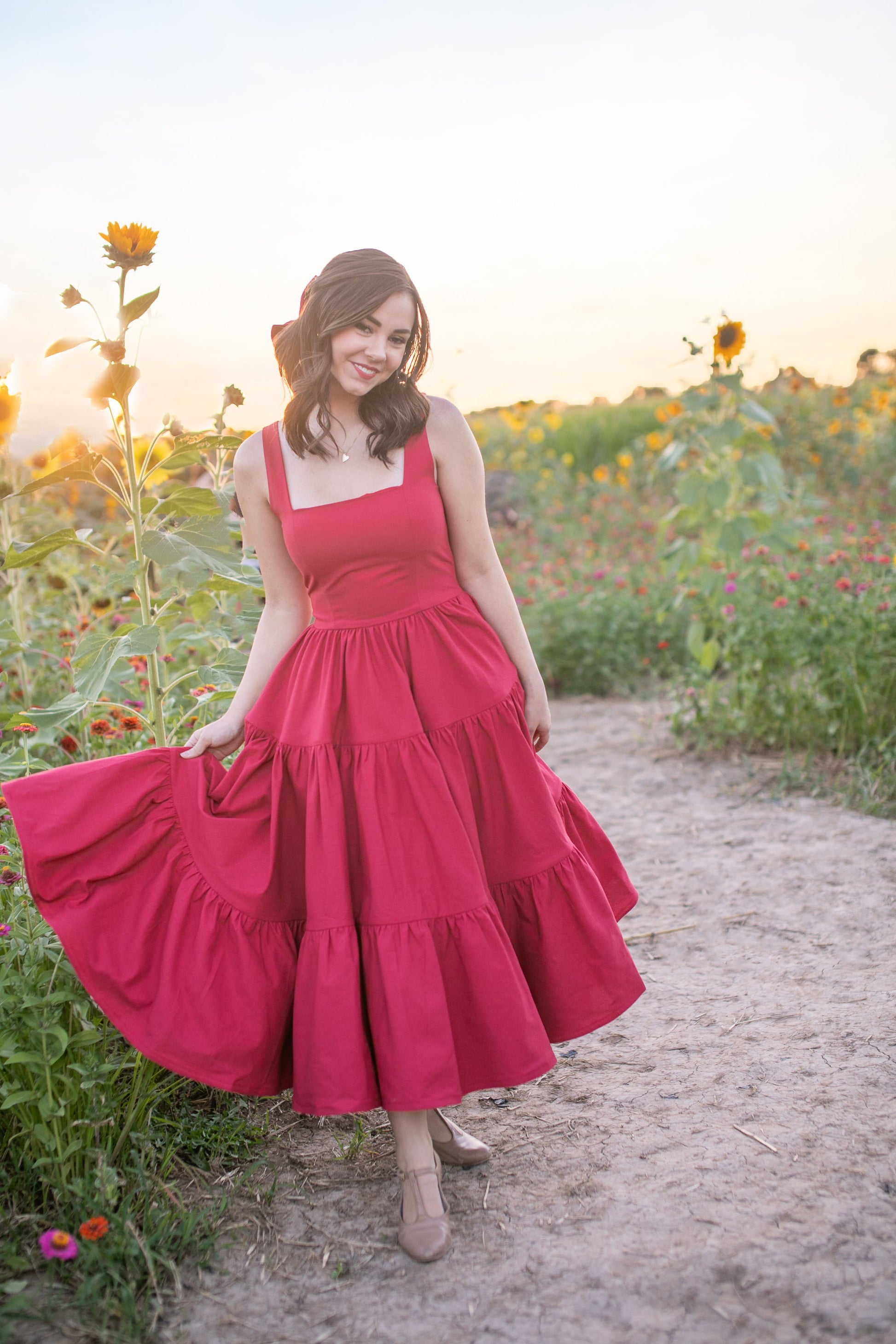 Madonna Midi Dress in Poppy | Whimsically Feminine Timeless Twirly-Worthy Dresses & Hair Bows | ChelseaReece.com Chelsea Reece Madonna Midi Dress in Poppy | Whimsically Feminine Timeless Twirly-Worthy Dresses & Hair Bows | ChelseaReece.com Chelsea Reece