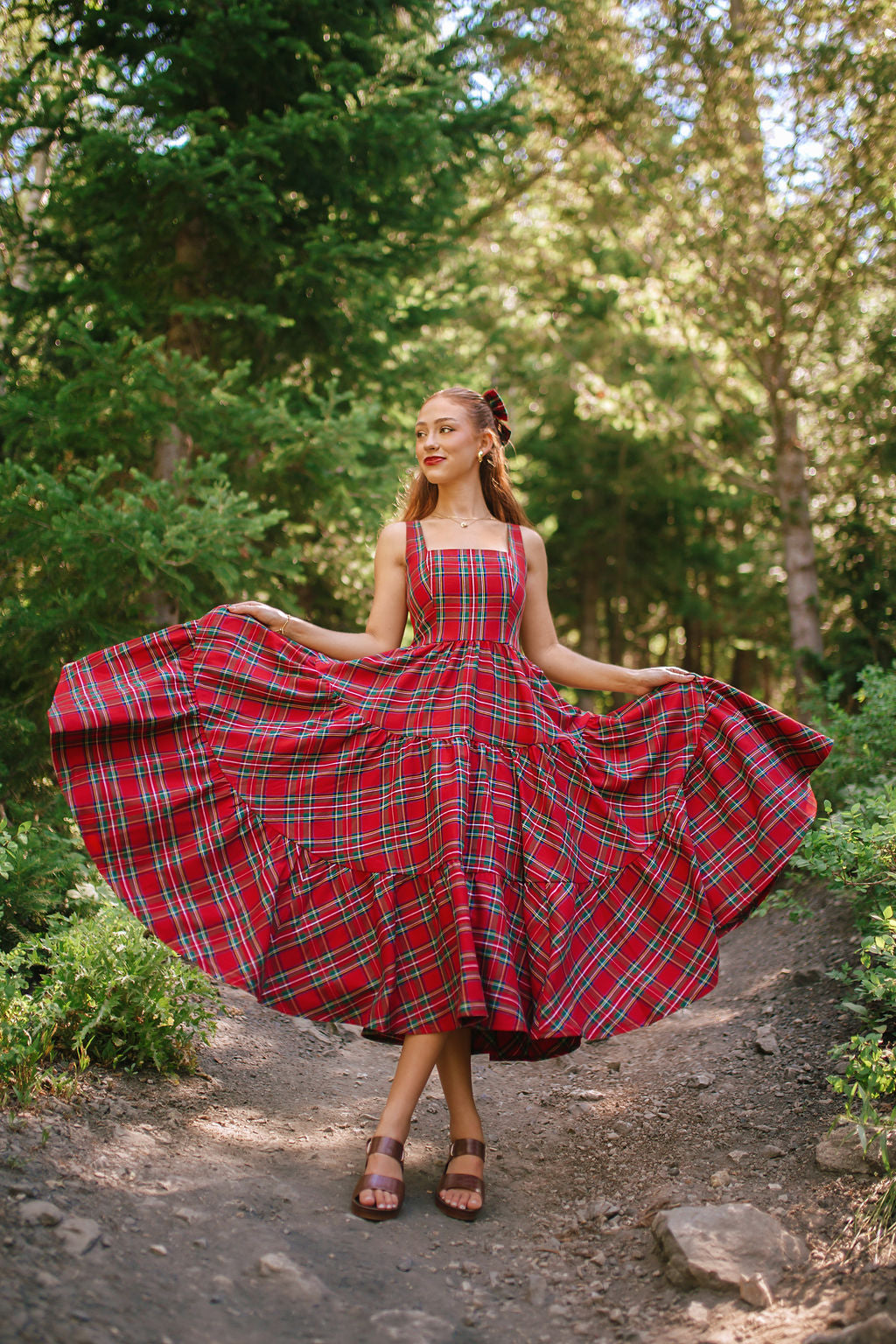 **PRE-ORDER - Delivery after Christmas** The Madonna Dress in Holiday Plaid