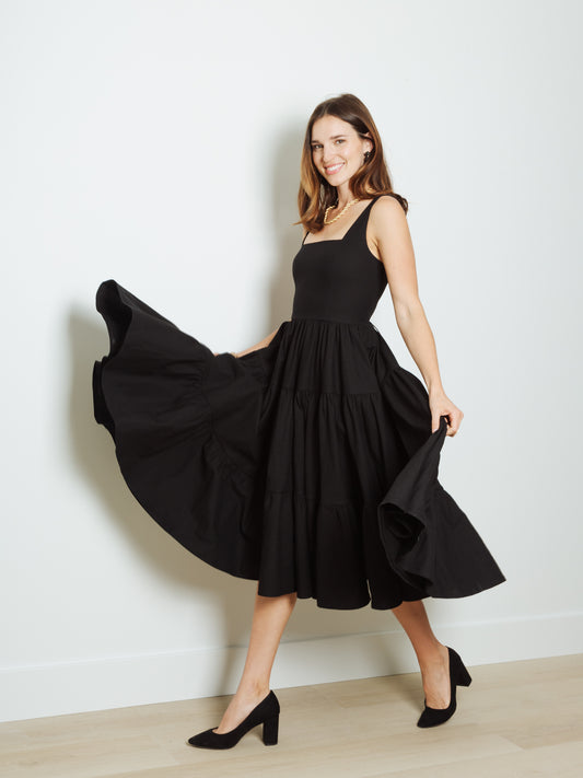 Madonna Midi Dress in Odile Black