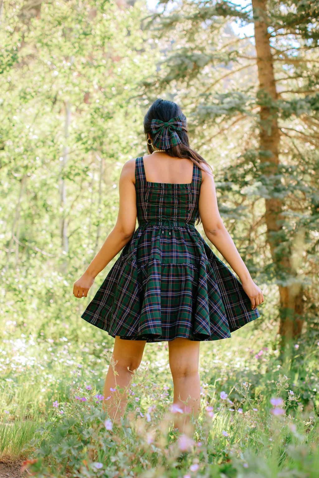 green black plaid dress All For You Green Plaid Midi Dress Shop the Mint