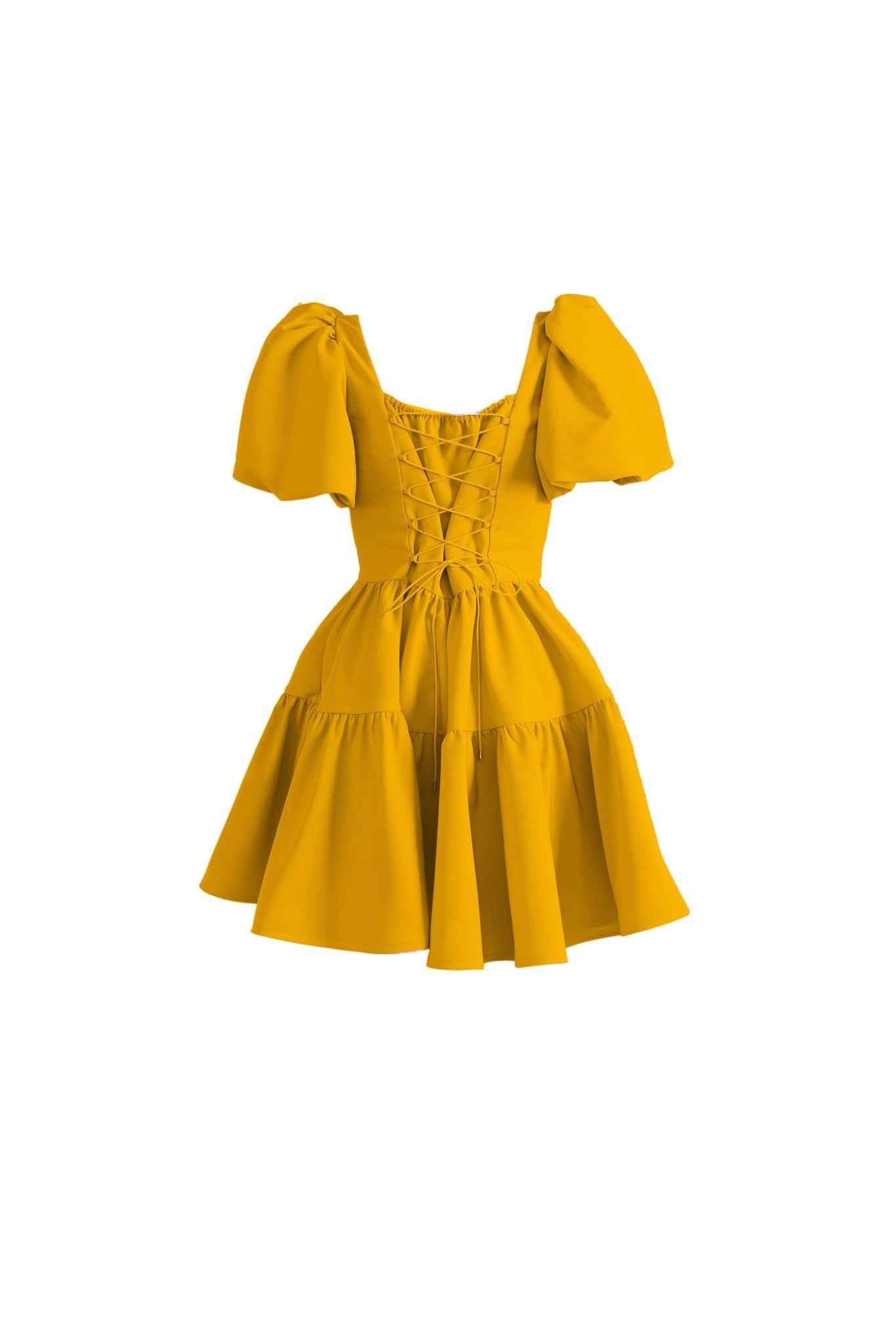 Princess Puff Dress in Golden Afternoon