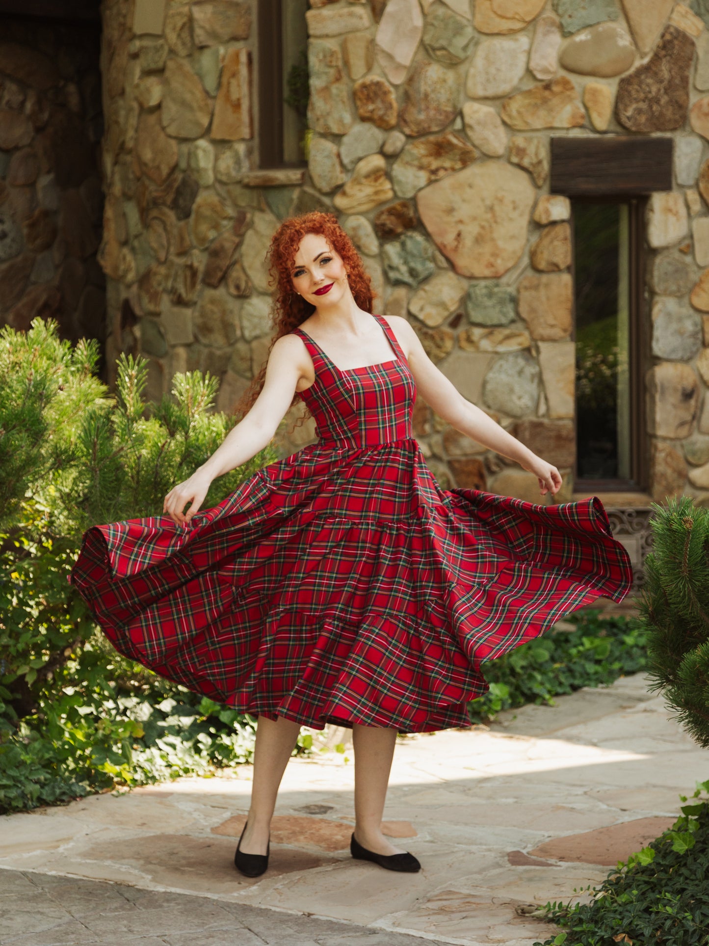 **PRE-ORDER - Delivery after Christmas** The Madonna Dress in Holiday Plaid