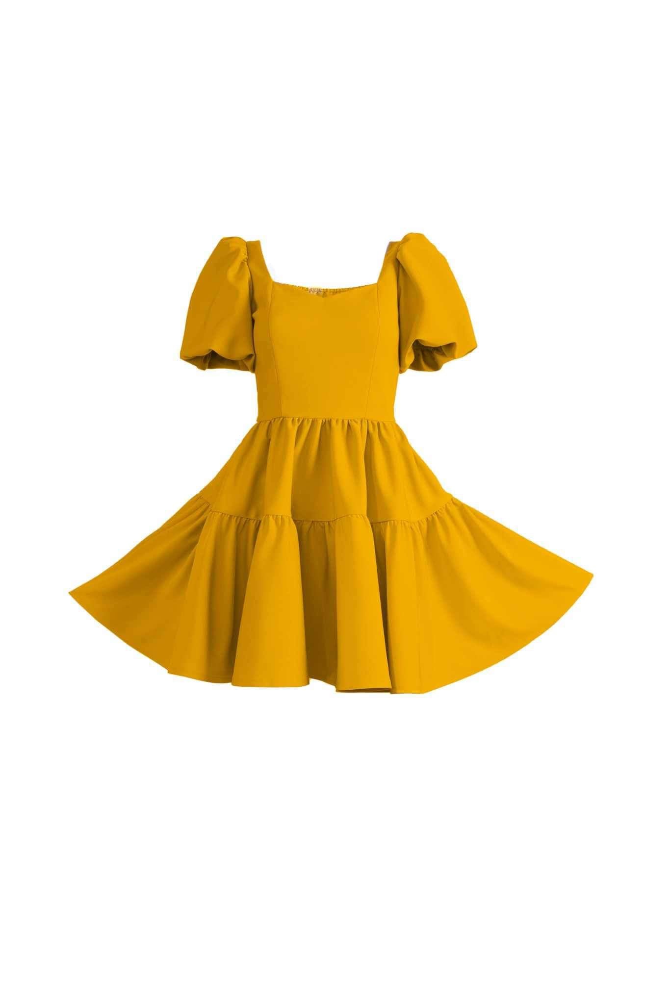 Princess Puff Dress in Golden Afternoon