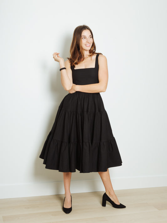 Madonna Midi Dress in Odile Black