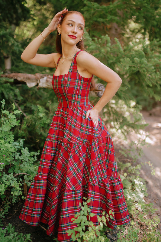 Madonna Dress in Holiday Plaid