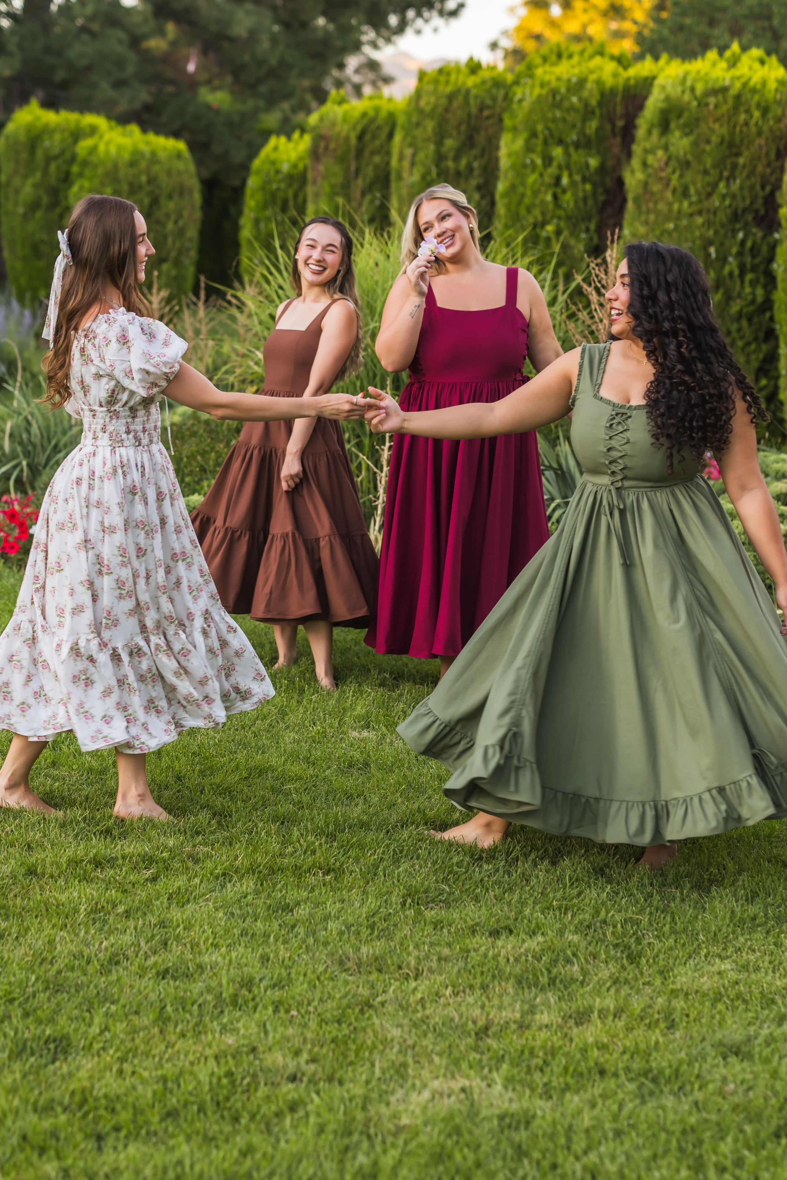 Twirl through meadows and markets in dresses that blend storybook whimsy with everyday ease.