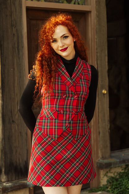 Vest in Holiday Plaid