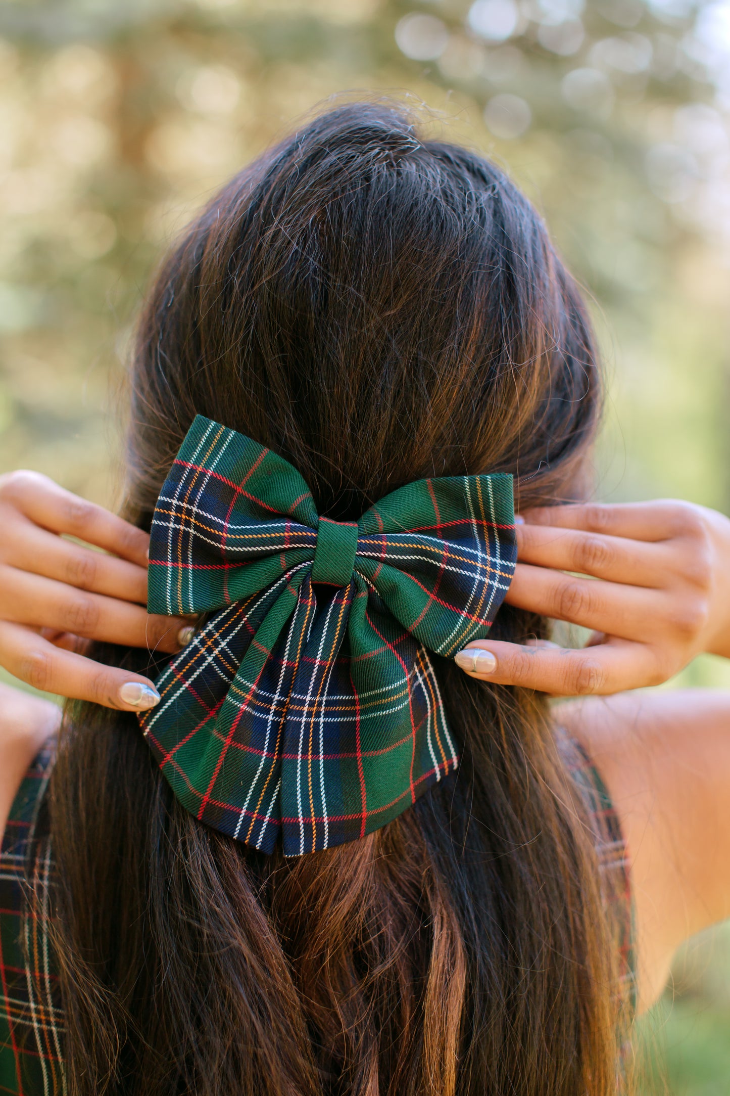 Hair Bow in Homeland Plaid