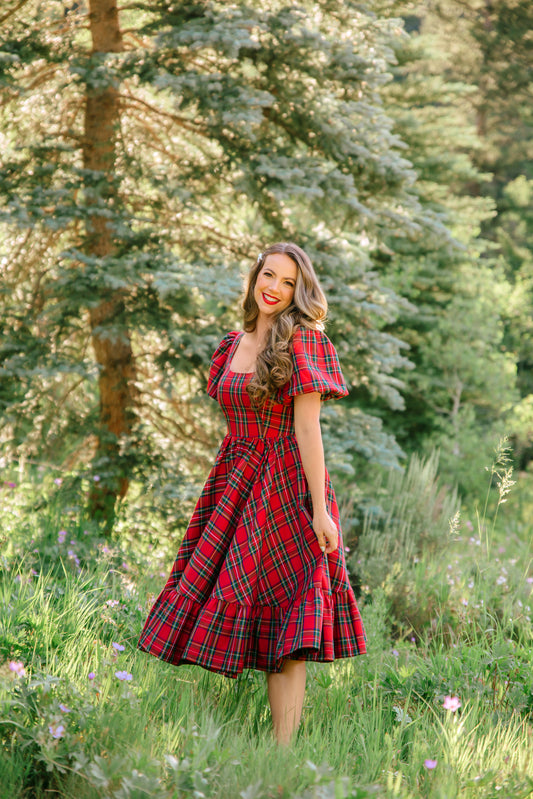 Novella Dress in Holiday Plaid