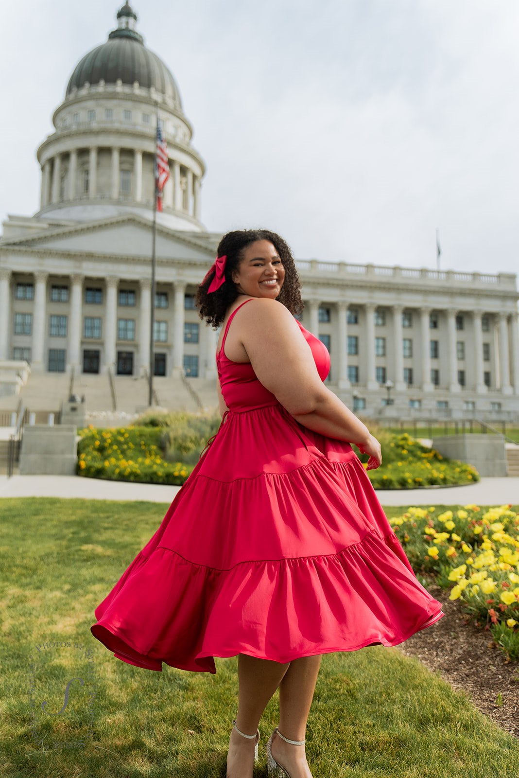 Madonna Dress in Ruby Red