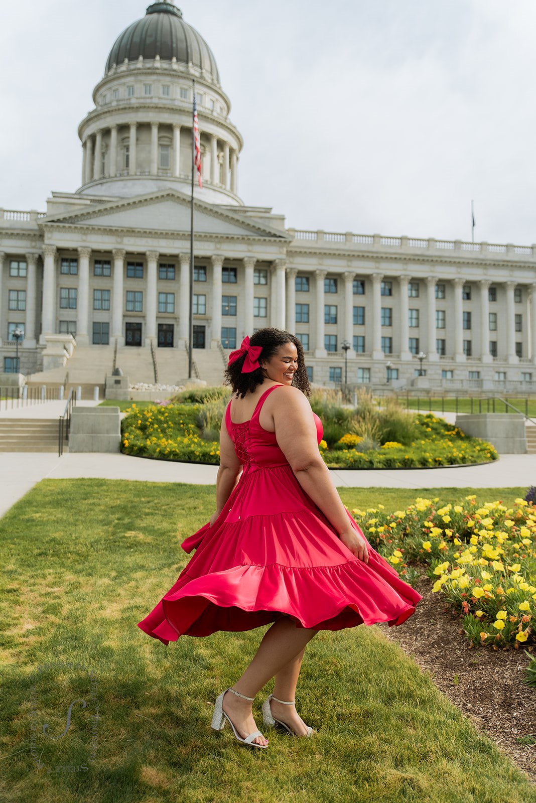 Madonna Dress in Ruby Red