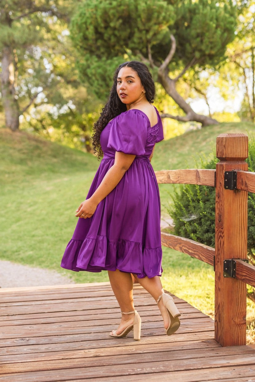 Novella Dress in Amethyst Purple