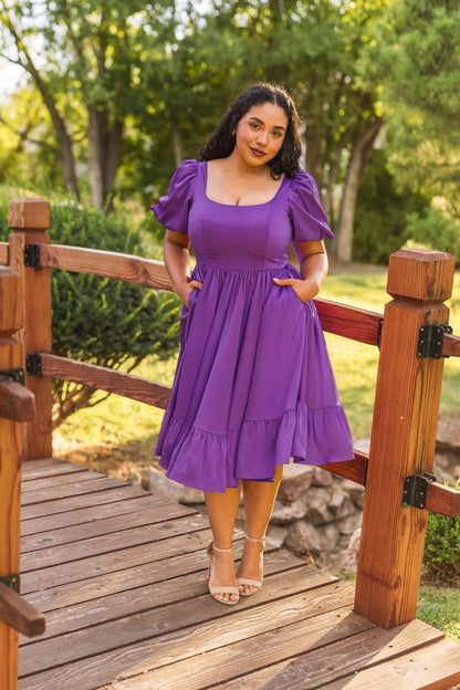 Novella Dress in Amethyst Purple