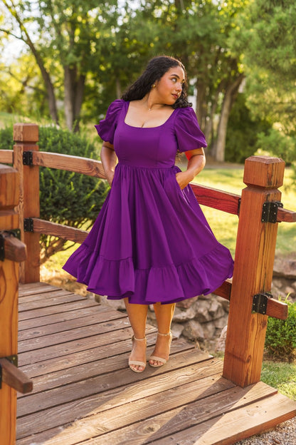 Novella Dress in Amethyst Purple