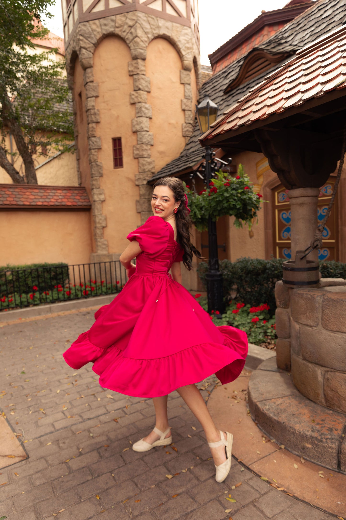 Madonna Dress in Ruby Red