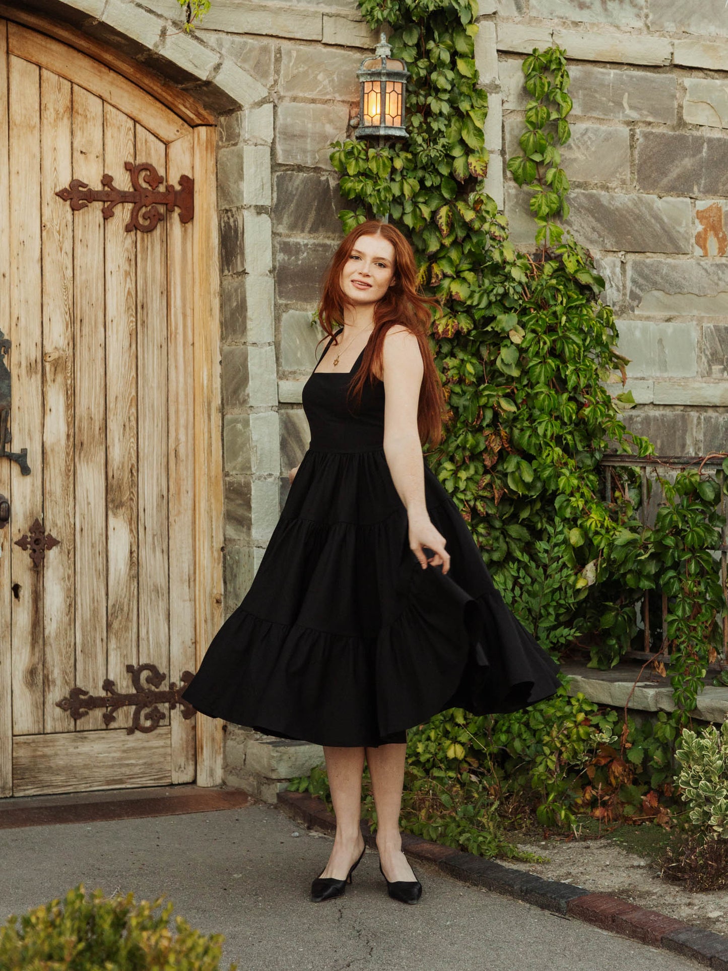 Madonna Midi Dress in Odile Black