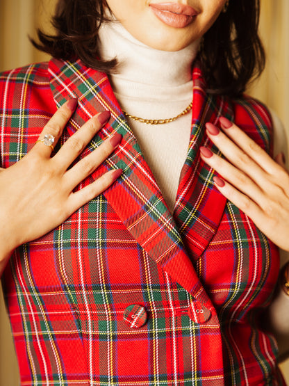 Vest in Holiday Plaid