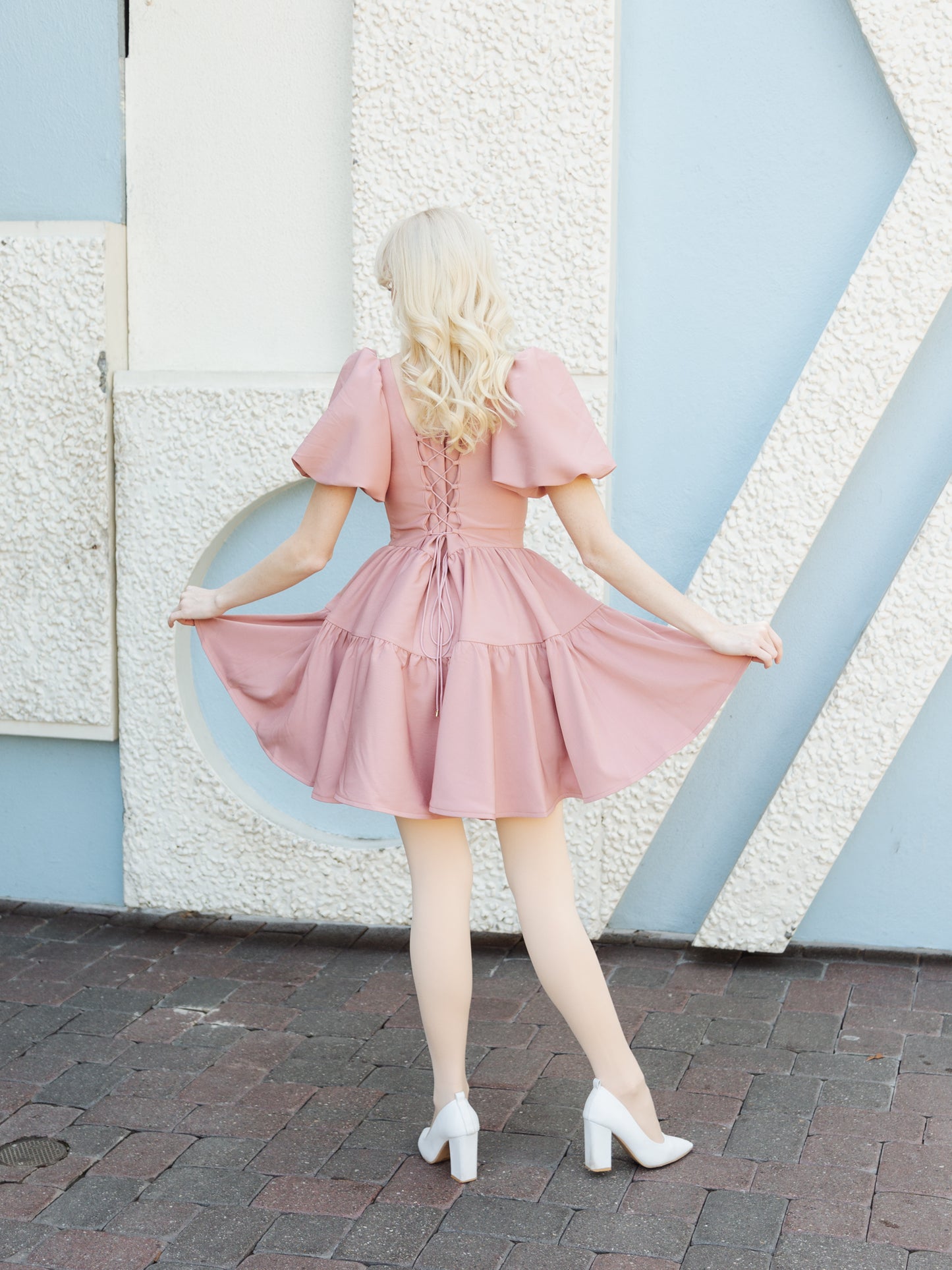 Princess Puff Dress in Rosie Pink