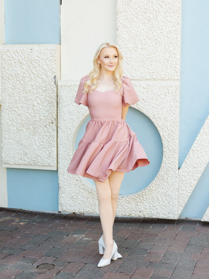 Princess Puff Dress in Rosie Pink