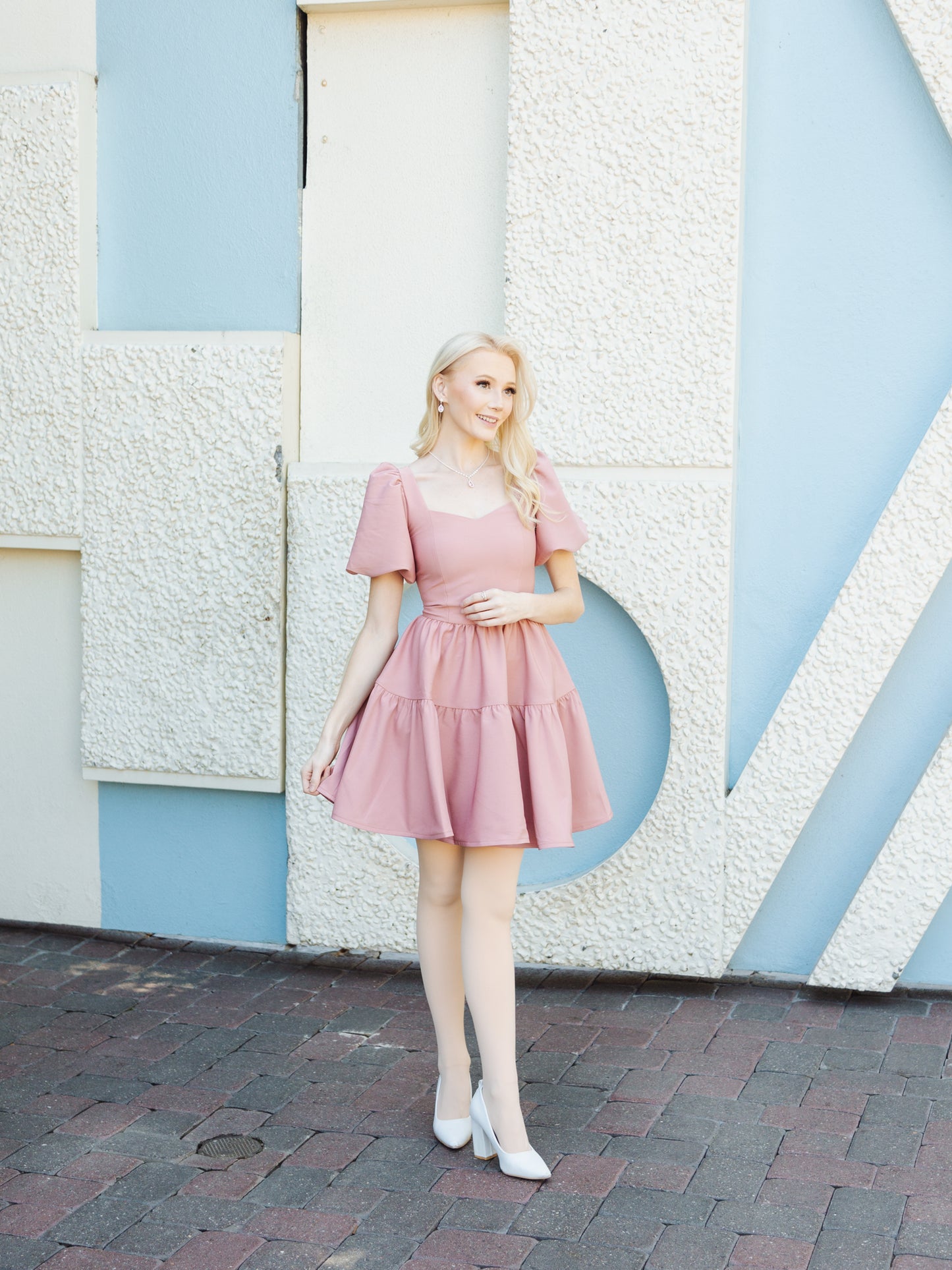 Princess Puff Dress in Rosie Pink