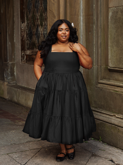 Madonna Midi Dress in Odile Black