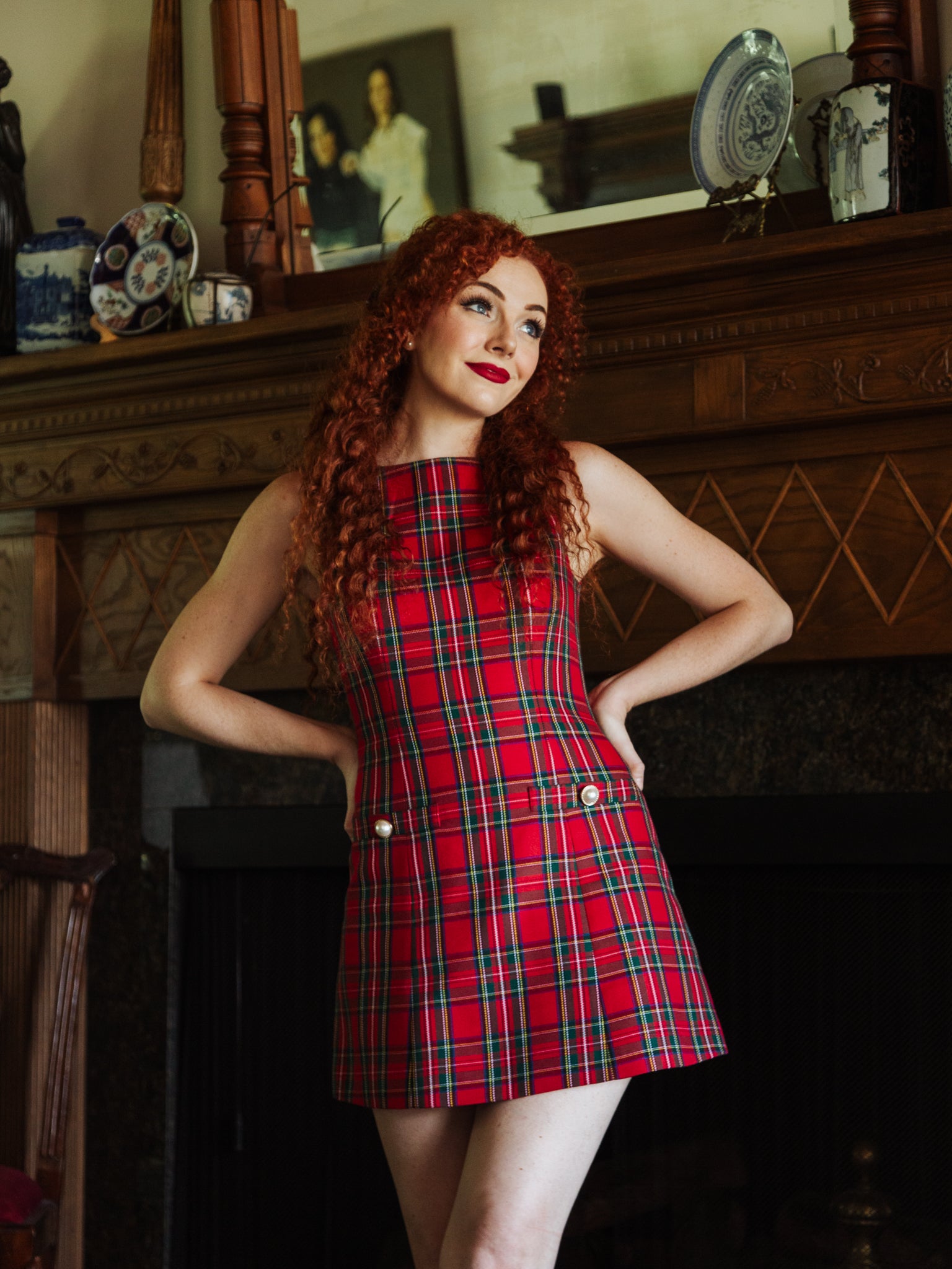 red dress plaid Classic Dress in Red Plaid | Whimsically Feminine Timeless Twirly-Worthy Dresses & Hair Bows