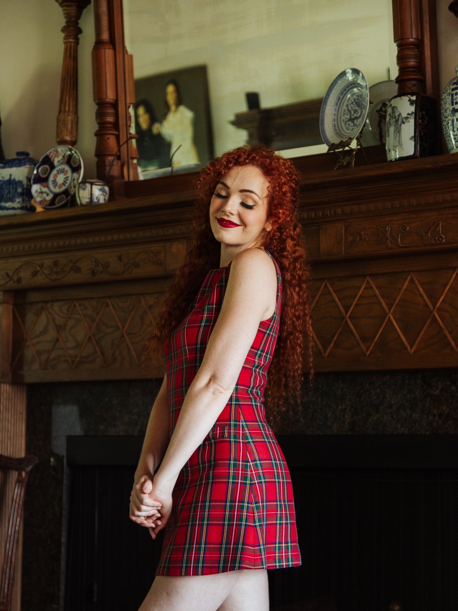 red and brown plaid dress It's All Possible Red Tartan Plaid Babydoll Dress, Large - The Mint Julep Boutique