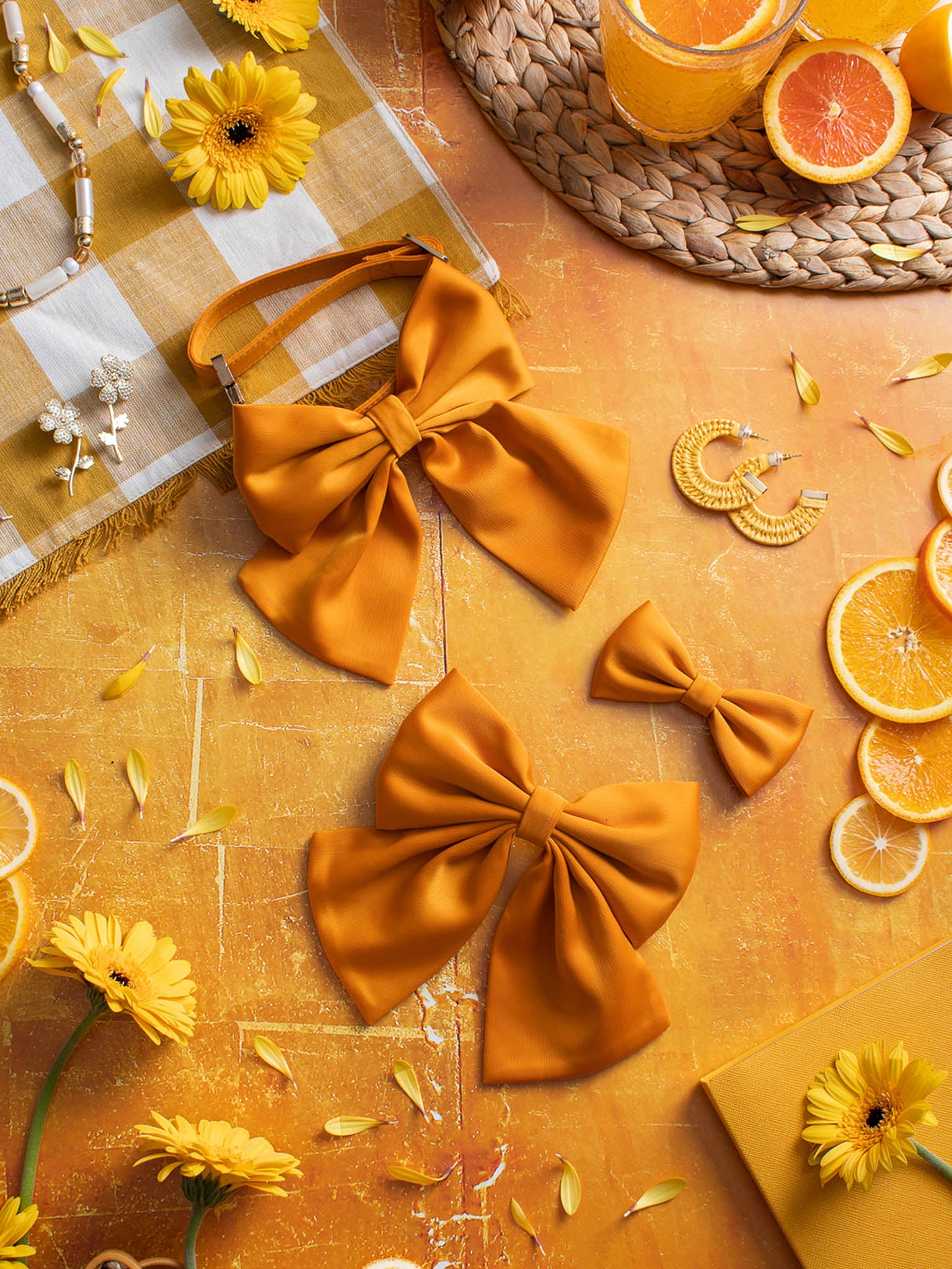 Pet Collar, Bestie Pet Bow in Oopsie Daisy Orange | Whimsically ...