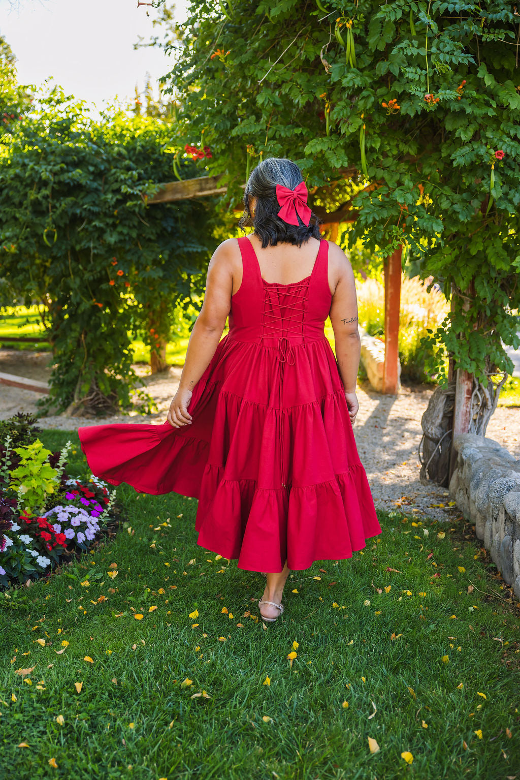 Hair Bow in Poppy Red