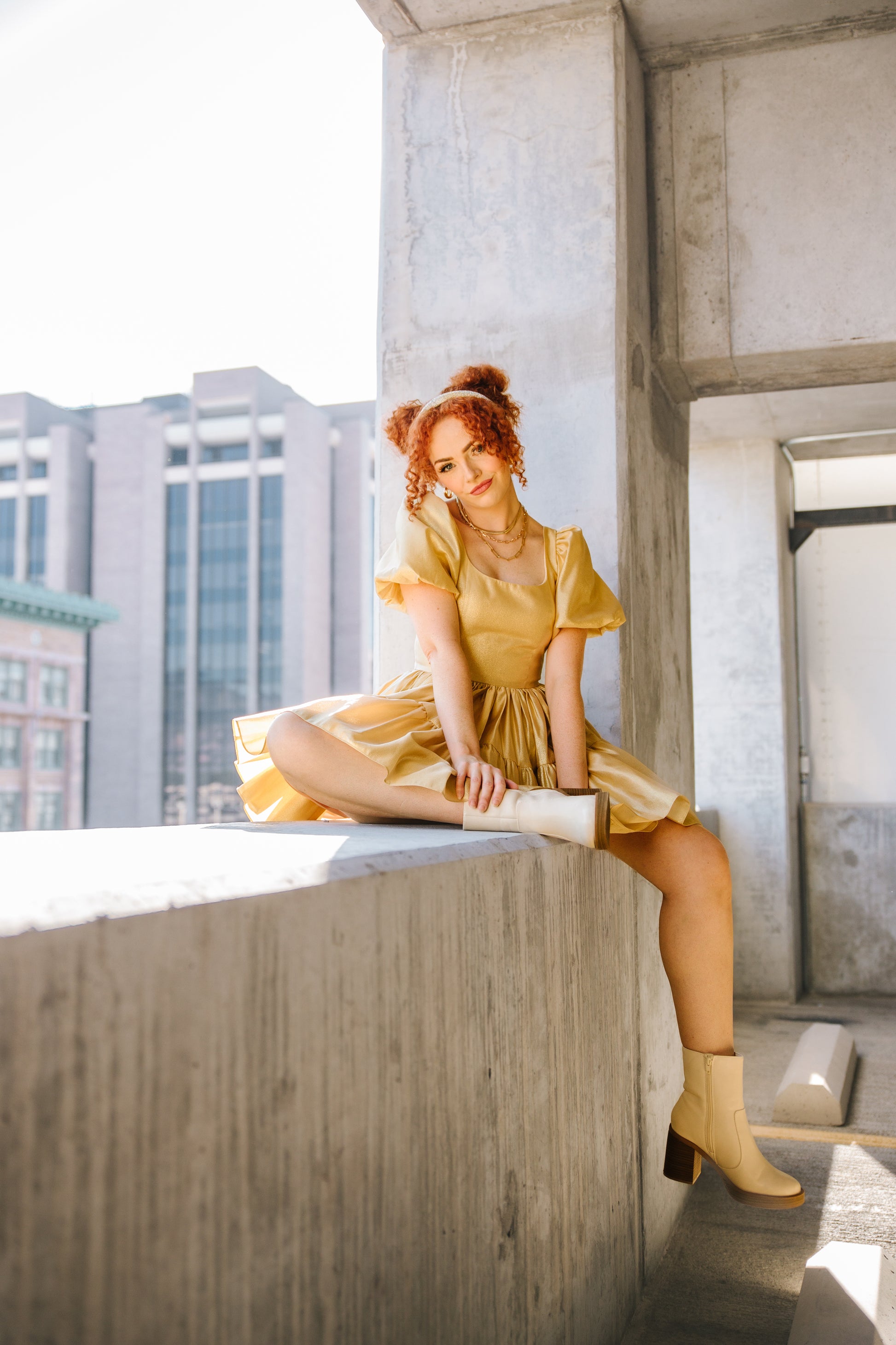 gold puff dress Princess Puff Dress - Deluxe - in Gold | Whimsically Feminine Timeless Twirly-Worthy Dresses & Hair Bows
