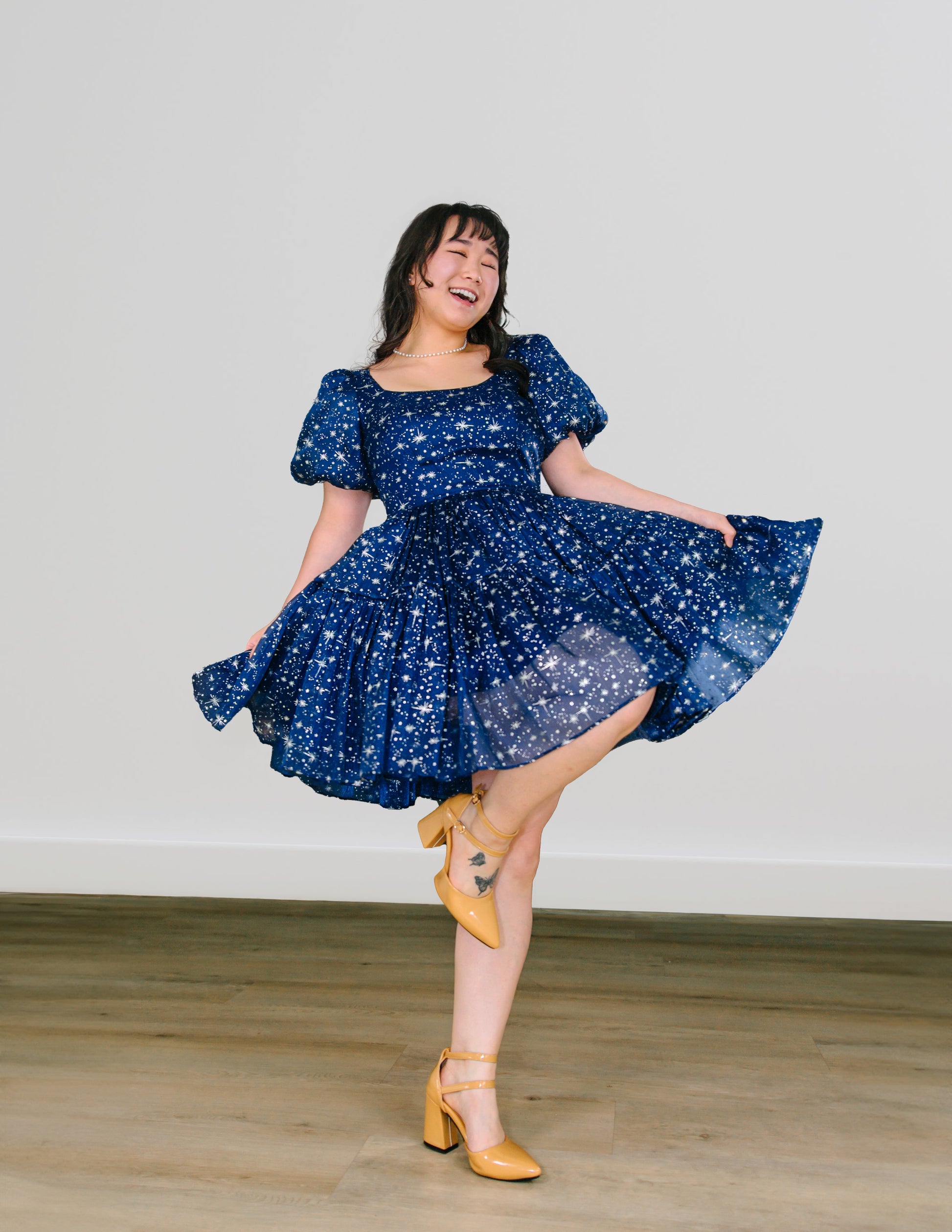 blue dress white stars Stargirl Sequin Dress | Blue