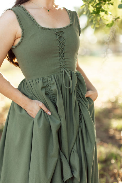 cottagecore linen dress Cottage Witch Cottagecore Dress Village Witch Cottagecore Aesthetic